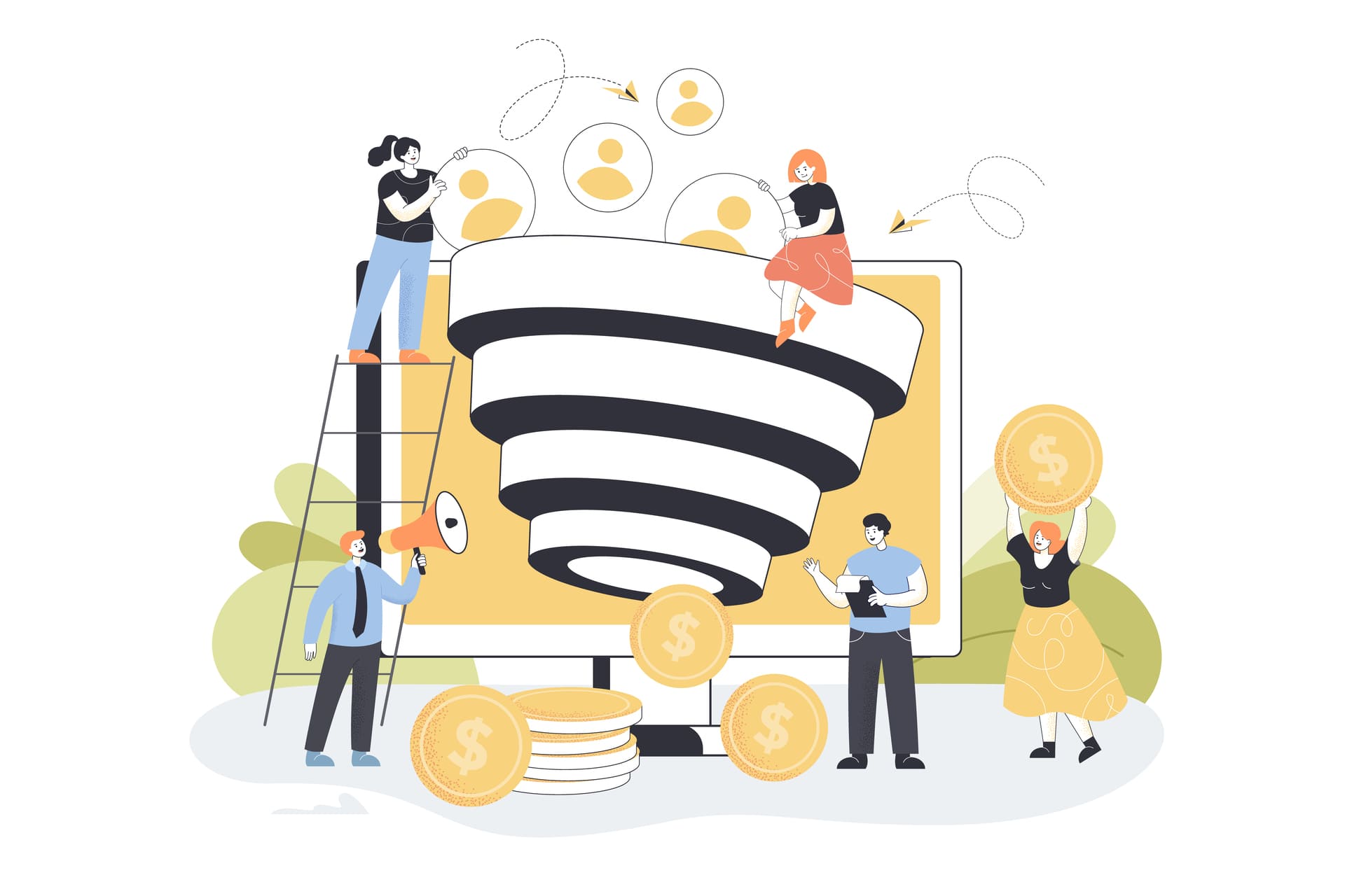 Funil de atração, engajamento e monetização